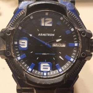 10/$20 Armitron Pro Sport Black Resin Men's Watch